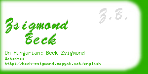 zsigmond beck business card